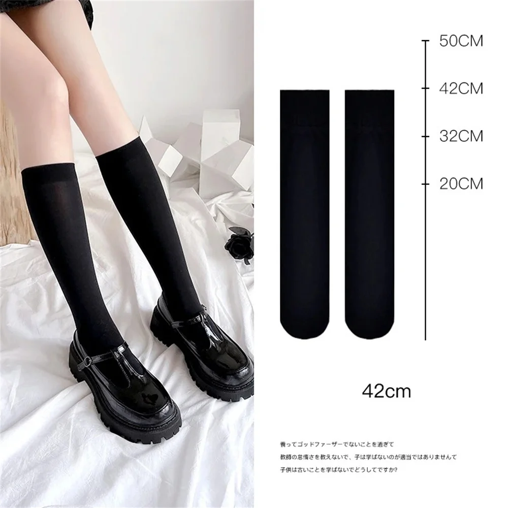 20/32/40/52cm JK Style Student School Girl Thigh Stockings Solid Color Black White Long Kawaii Socks Lolita Over Knee High Socks