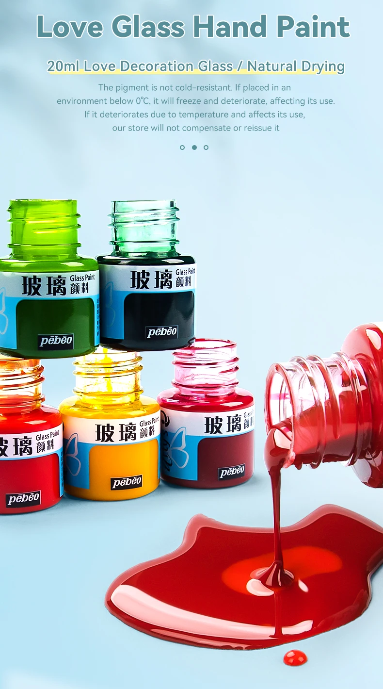 Beginners Glass Acrylic Paint 20/25ml Bottle Transparent Sun-Resistant Organic For Ceramics Diy Handmade Fabric Graffiti Pigment