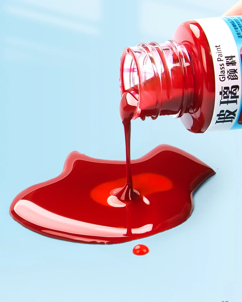 Beginners Glass Acrylic Paint 20/25ml Bottle Transparent Sun-Resistant Organic For Ceramics Diy Handmade Fabric Graffiti Pigment