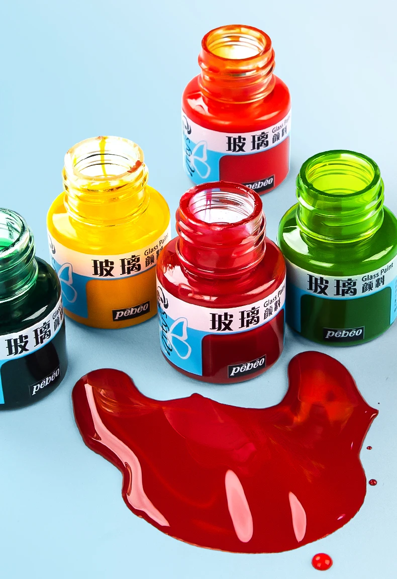 Beginners Glass Acrylic Paint 20/25ml Bottle Transparent Sun-Resistant Organic For Ceramics Diy Handmade Fabric Graffiti Pigment