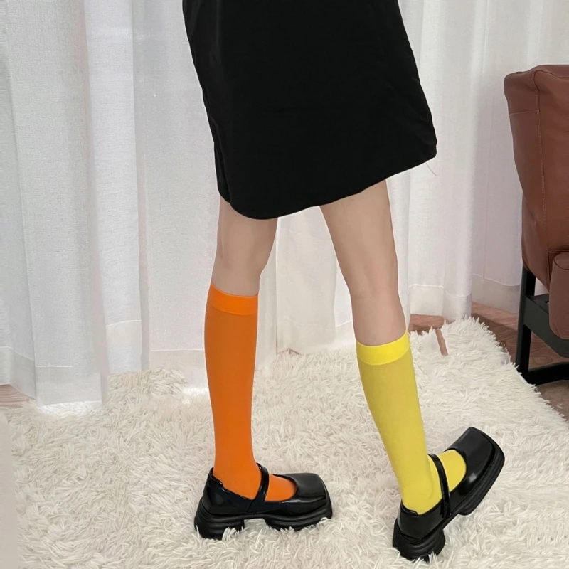 Women Knee High Socks Tube Socks Colorful Knee High Stockings Tube Socks