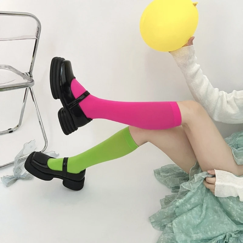 Women Knee High Socks Tube Socks Colorful Knee High Stockings Tube Socks
