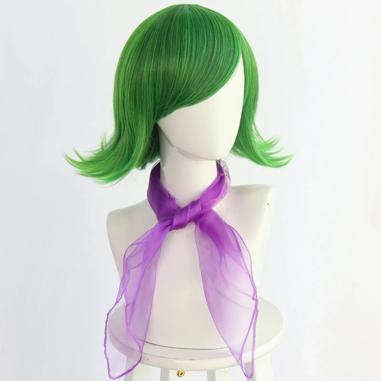 Inside Out Disgust Cosplay Wig Green wig Disgust Cosplay Costume for Women Girl Halloween Christmas School Party Cosplay Wigs
