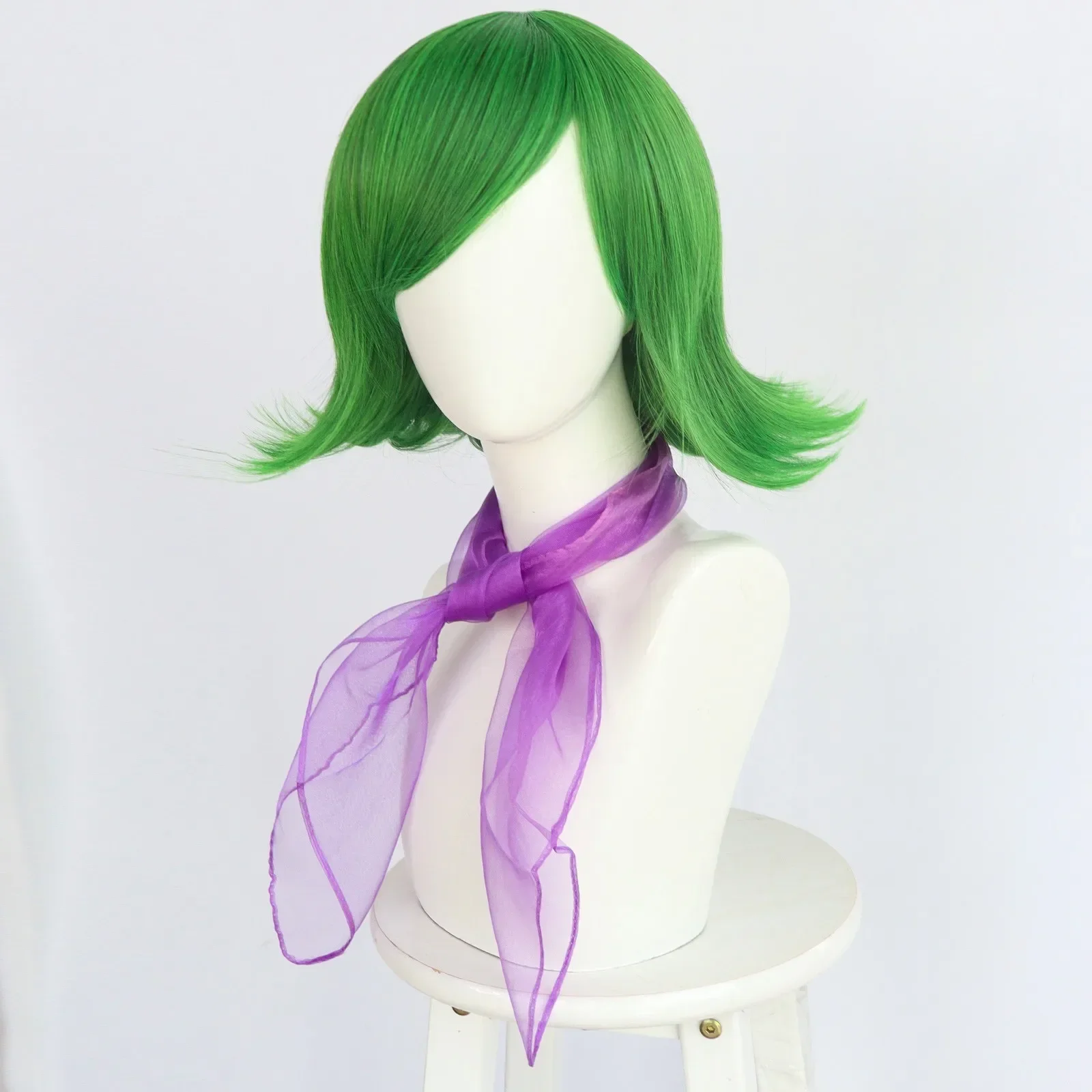 Inside Out Disgust Cosplay Wig Green wig Disgust Cosplay Costume for Women Girl Halloween Christmas School Party Cosplay Wigs