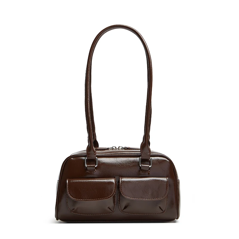 New Women's Bag Bowling Bag 2024 New Niche Joker Boston Bag Tote Bag Underarm Shoulder Bag