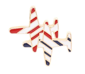 PESENAR Fashionable Gold Small Airplane Pendant Earrings with Simple and Personalized Solid Color Earrings and Ear Buckles