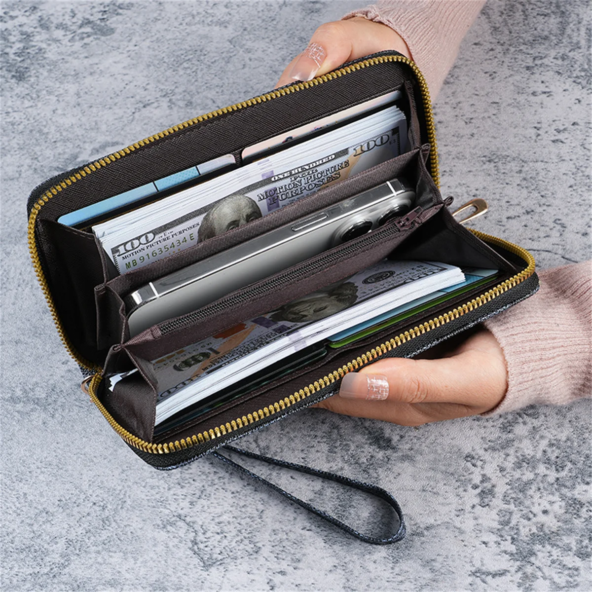 Cross-Border 2024 Spring New Men's and Women's Long Wallet Fashion Capacity Printing Coin Clutch Wallet Card Holder
