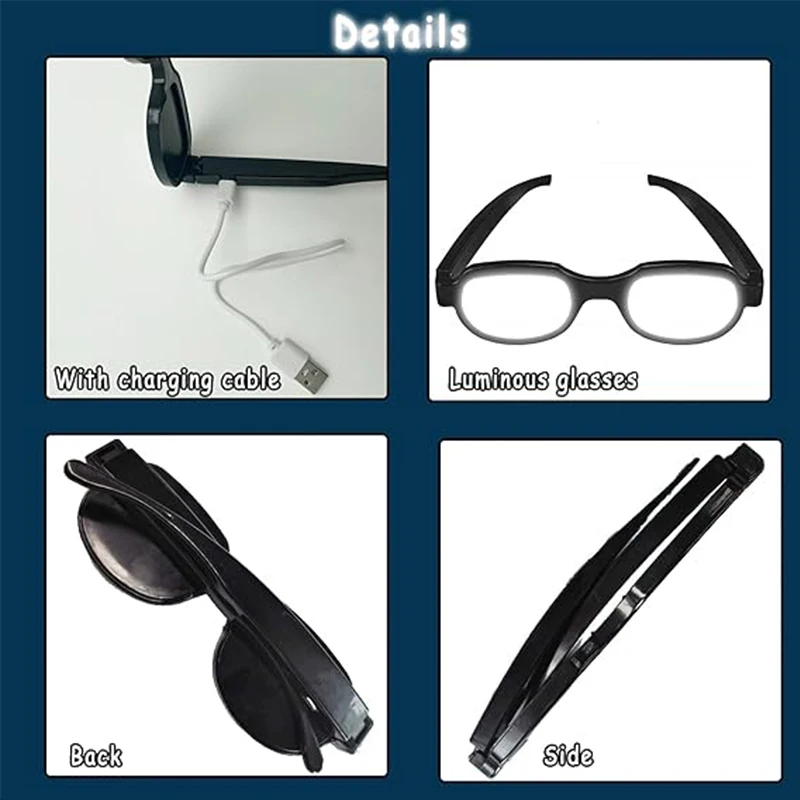 Japan Anime Detective Conan LED Light up Glasses color change funny Luminous crossdresser glasses Cosplay men Novelty Costumes