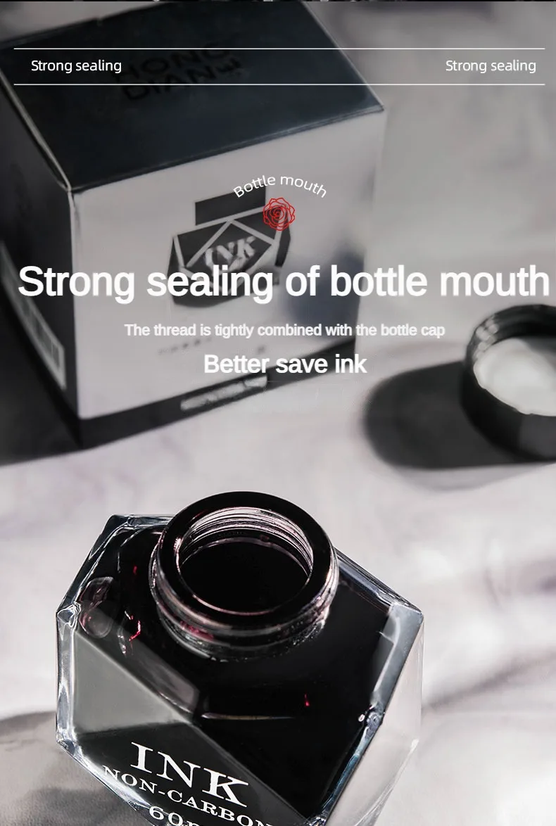 HONGDIAN 60/18ml High Quality Fountain Pens Ink Various Colors Glass Bottled Ink Pen Refill Cartridge School Office Supplies