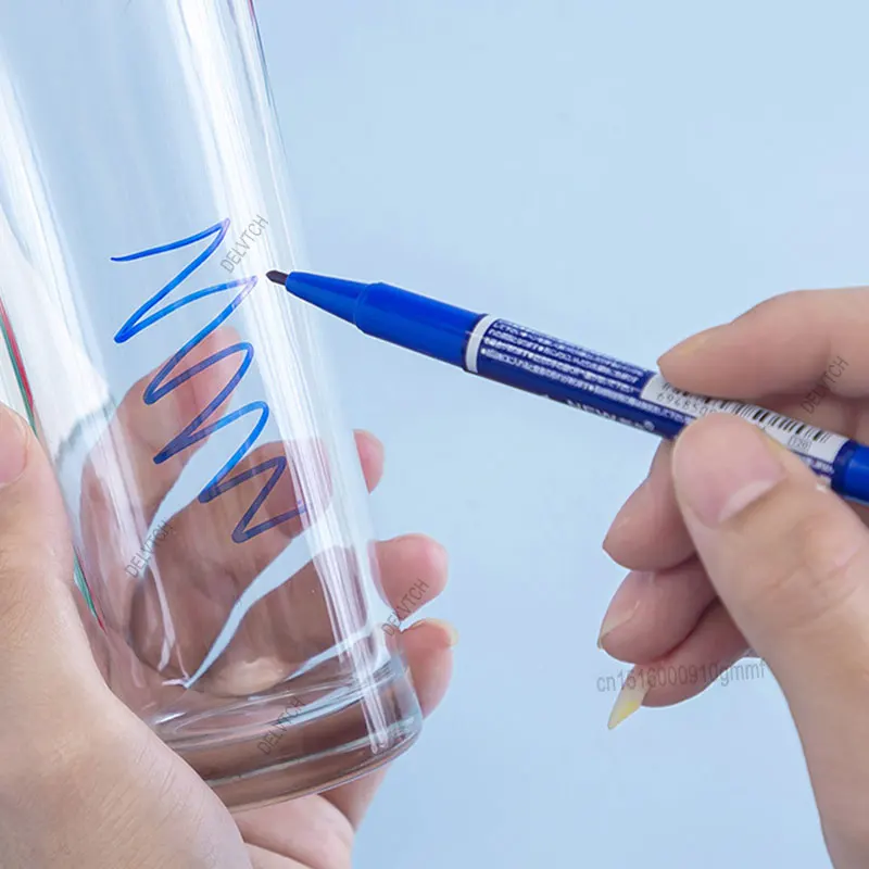 4/8Pcs Waterproof Oil Ink Permanent Art Marker Fineliner Pen 0.5mm 1.0mm Dual Tip For Comics Painting Drawing Writing Stationery
