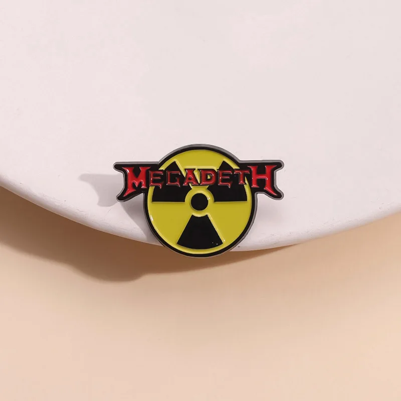 New English Letters And Radioactive Sign Enamel Brooch Pins Trendy Alloy Metal Badge Corsage Lapel Pin Accessories Souvenirs