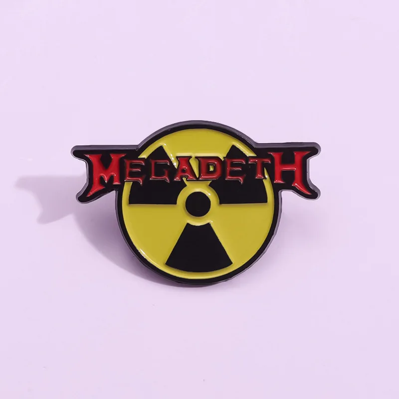 New English Letters And Radioactive Sign Enamel Brooch Pins Trendy Alloy Metal Badge Corsage Lapel Pin Accessories Souvenirs