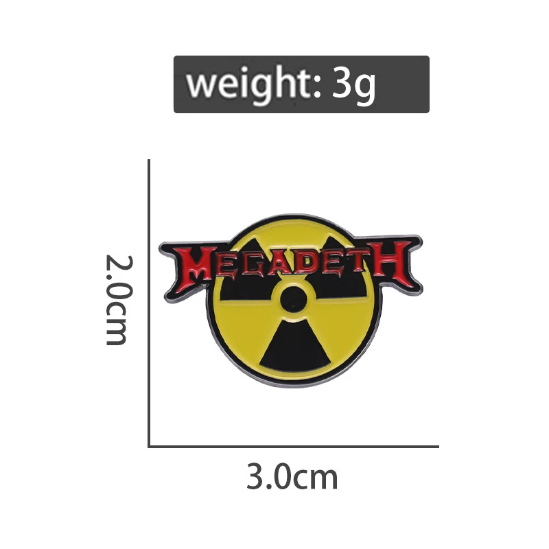 New English Letters And Radioactive Sign Enamel Brooch Pins Trendy Alloy Metal Badge Corsage Lapel Pin Accessories Souvenirs