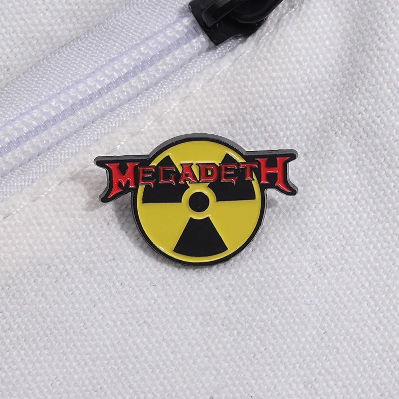New English Letters And Radioactive Sign Enamel Brooch Pins Trendy Alloy Metal Badge Corsage Lapel Pin Accessories Souvenirs