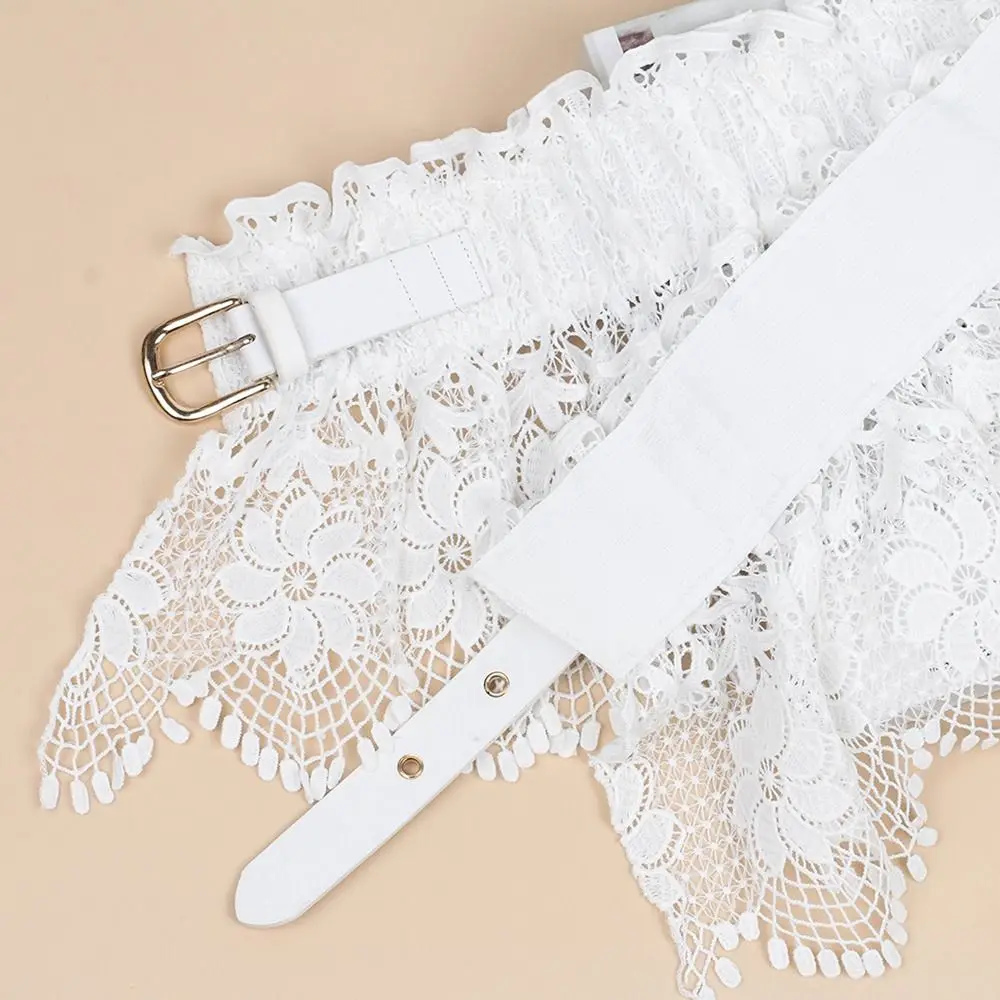 New Lace Tie Corset Wide Slimming Body Belts for Women Elastic High Waist Strap Stretch Shaping Girdle Cummerbands