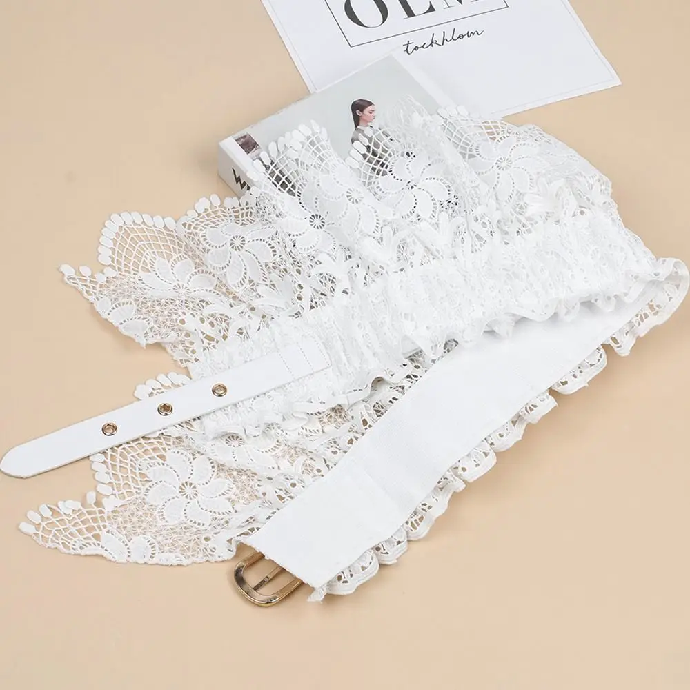 New Lace Tie Corset Wide Slimming Body Belts for Women Elastic High Waist Strap Stretch Shaping Girdle Cummerbands
