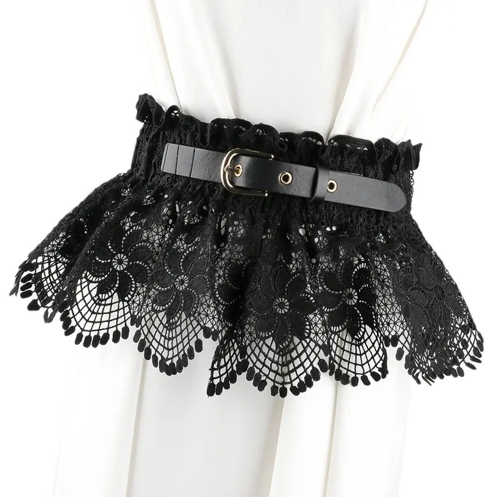 New Lace Tie Corset Wide Slimming Body Belts for Women Elastic High Waist Strap Stretch Shaping Girdle Cummerbands