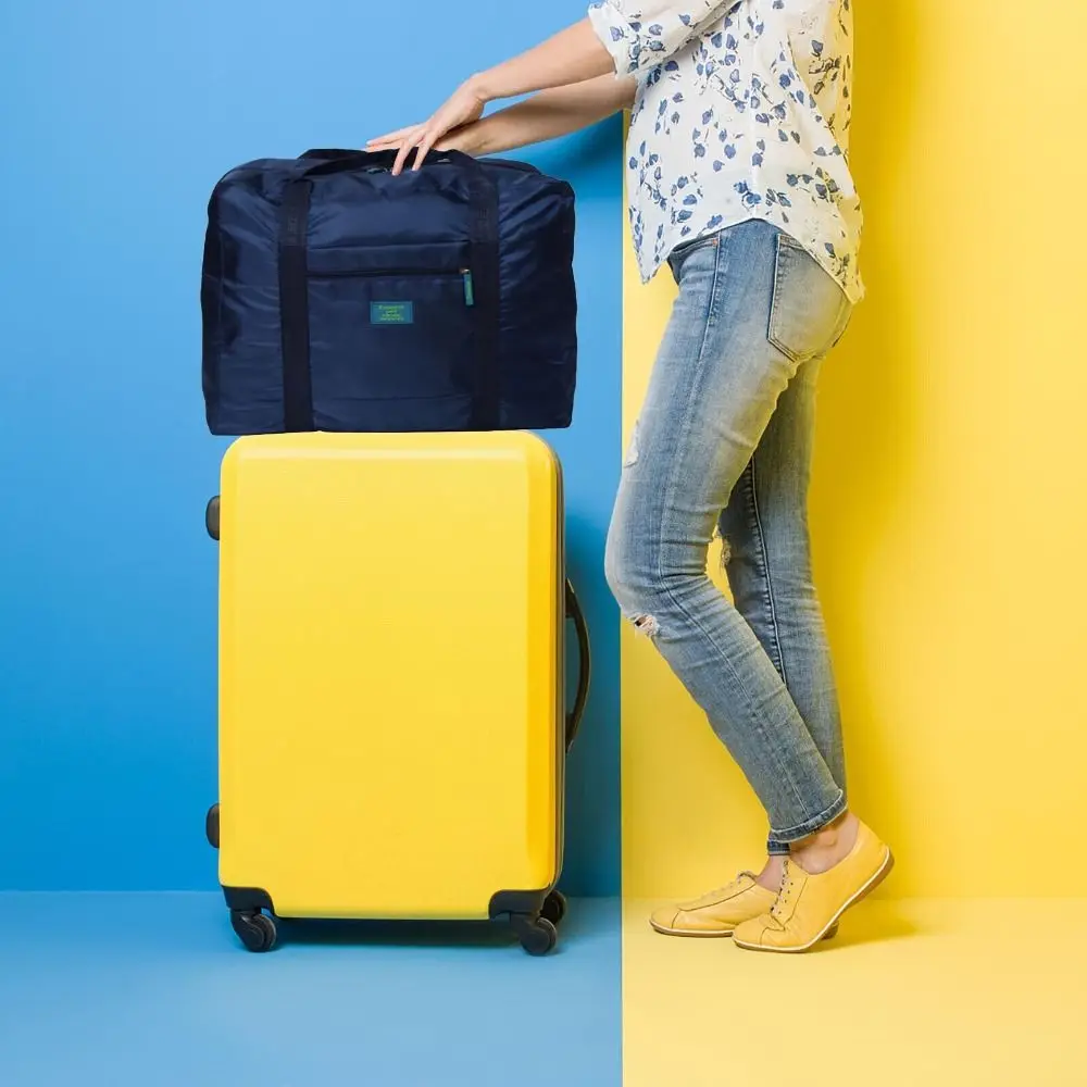 Portable Nylon Travel Luggage Bag Lightweight Large Capacity Fitness Handbag Folding Hand Grip Clothes Storage Bag