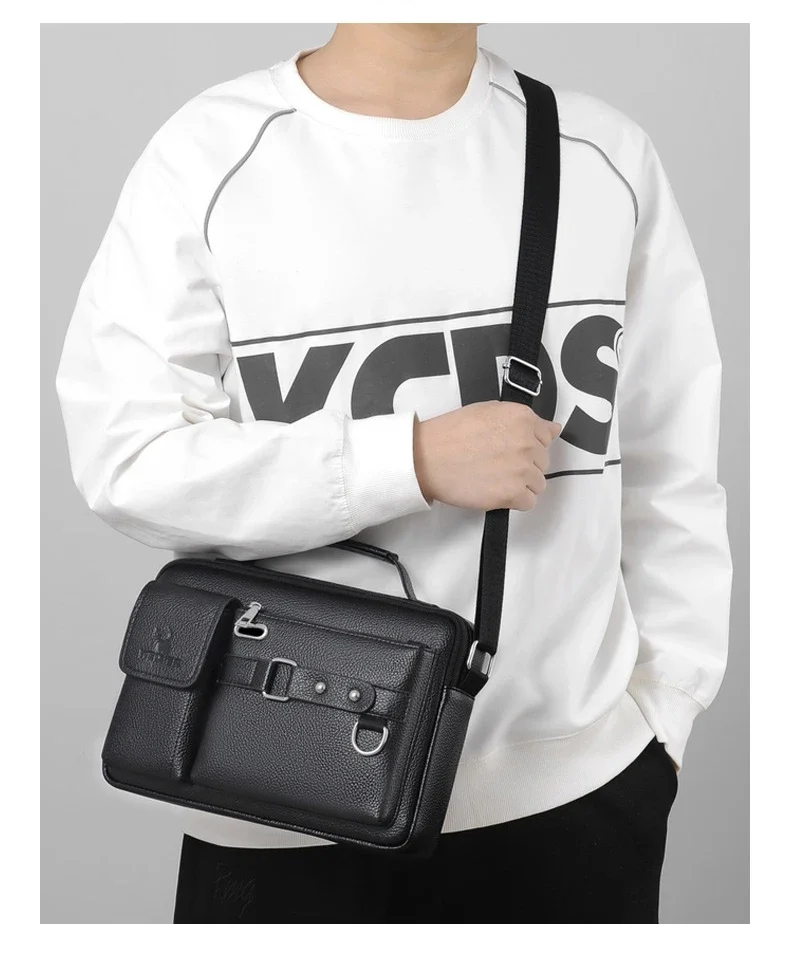 2024 New Men Shoulder Bag for 10.4" Ipad PU Leather Business Handbags Men Messenger Bags Fashion Man Crossbody Bag