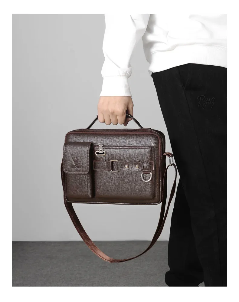 2024 New Men Shoulder Bag for 10.4" Ipad PU Leather Business Handbags Men Messenger Bags Fashion Man Crossbody Bag