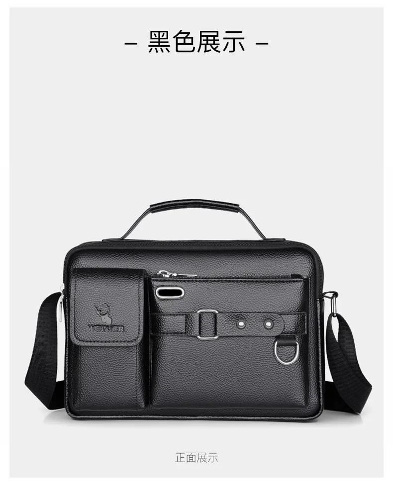 2024 New Men Shoulder Bag for 10.4" Ipad PU Leather Business Handbags Men Messenger Bags Fashion Man Crossbody Bag