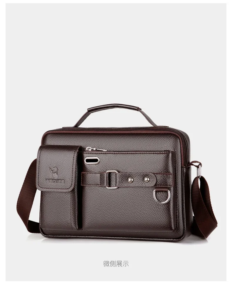 2024 New Men Shoulder Bag for 10.4" Ipad PU Leather Business Handbags Men Messenger Bags Fashion Man Crossbody Bag