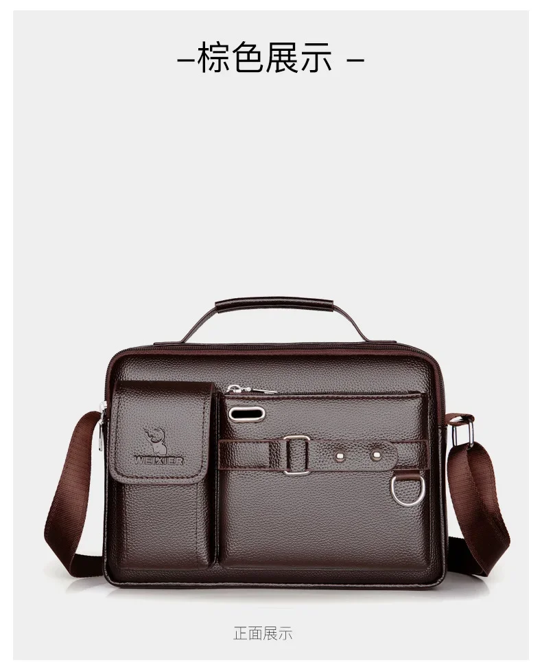 2024 New Men Shoulder Bag for 10.4" Ipad PU Leather Business Handbags Men Messenger Bags Fashion Man Crossbody Bag