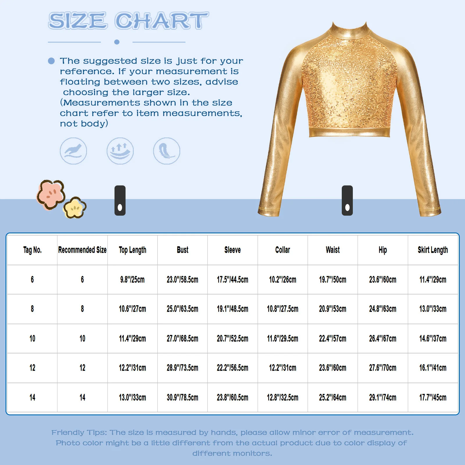 Kids Girls Jazz Dance Tops One Shoulder Shiny Sequins Crop Top for Ballet Gymnastics Skating Stage Performance Dance Wear