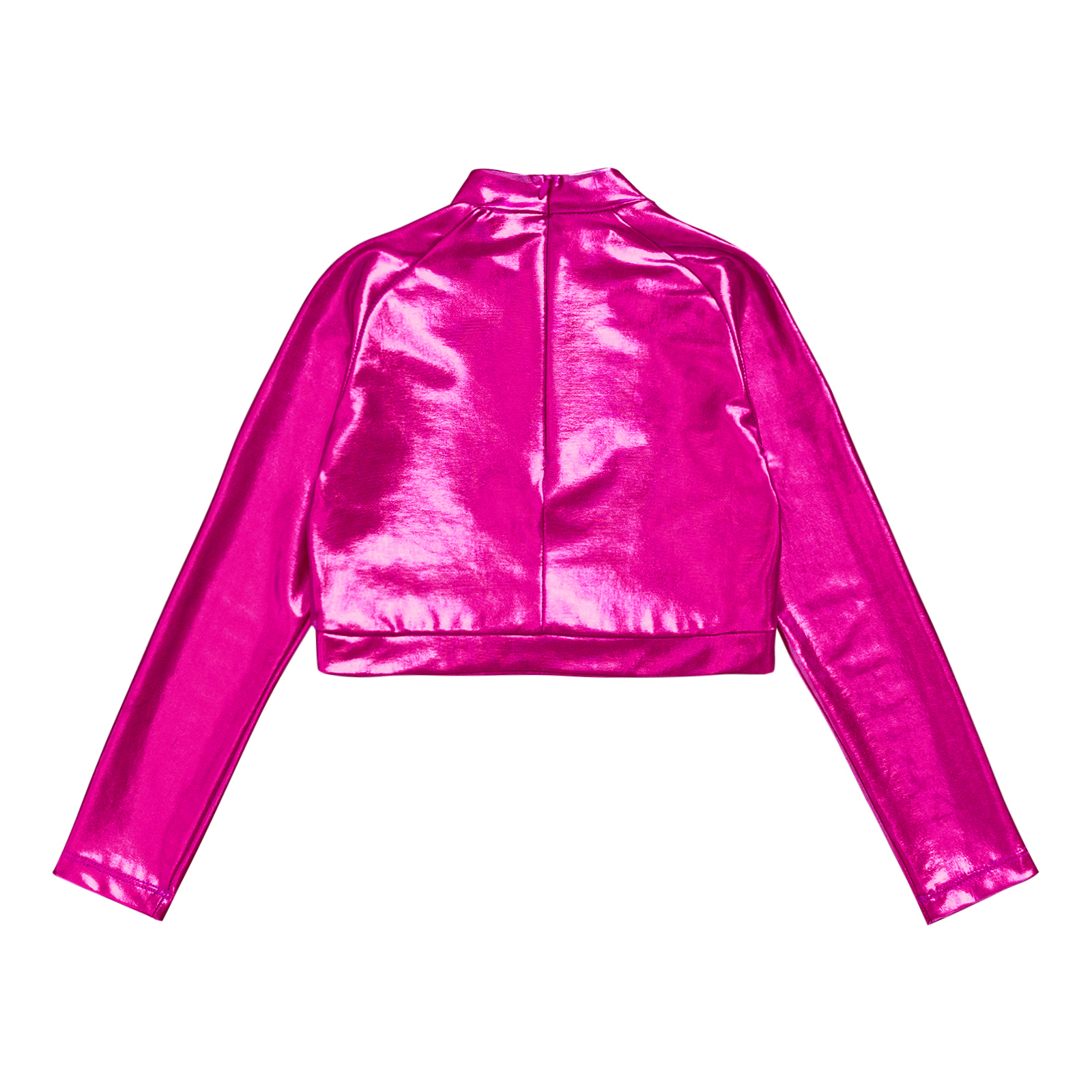 Kids Girls Jazz Dance Tops One Shoulder Shiny Sequins Crop Top for Ballet Gymnastics Skating Stage Performance Dance Wear