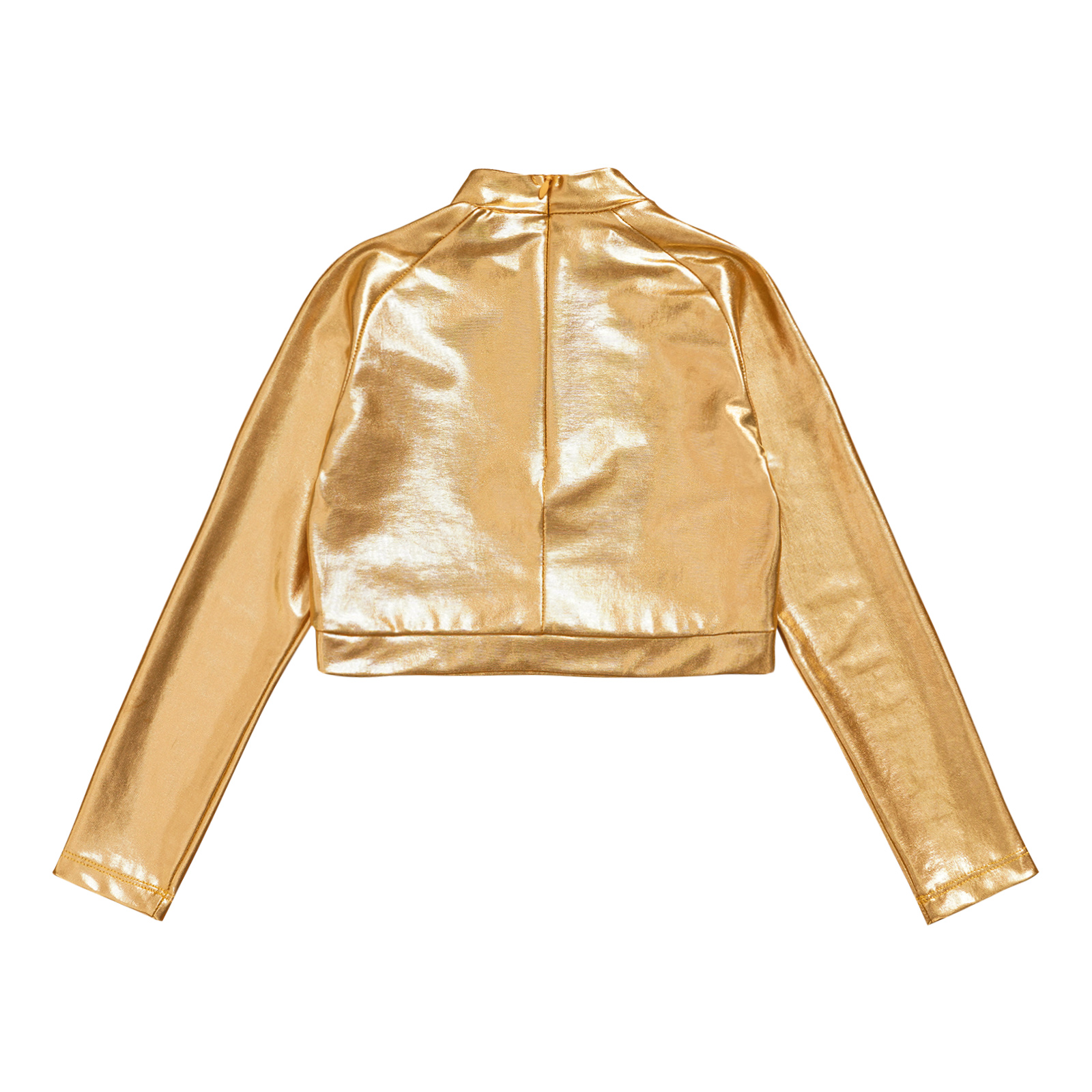 Kids Girls Jazz Dance Tops One Shoulder Shiny Sequins Crop Top for Ballet Gymnastics Skating Stage Performance Dance Wear