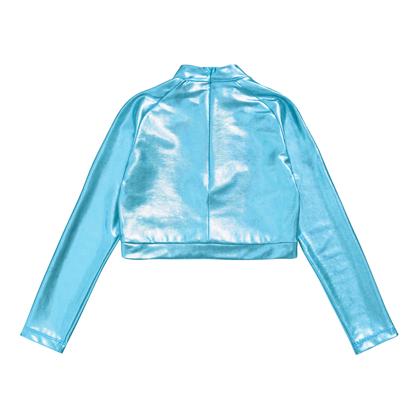 Kids Girls Jazz Dance Tops One Shoulder Shiny Sequins Crop Top for Ballet Gymnastics Skating Stage Performance Dance Wear