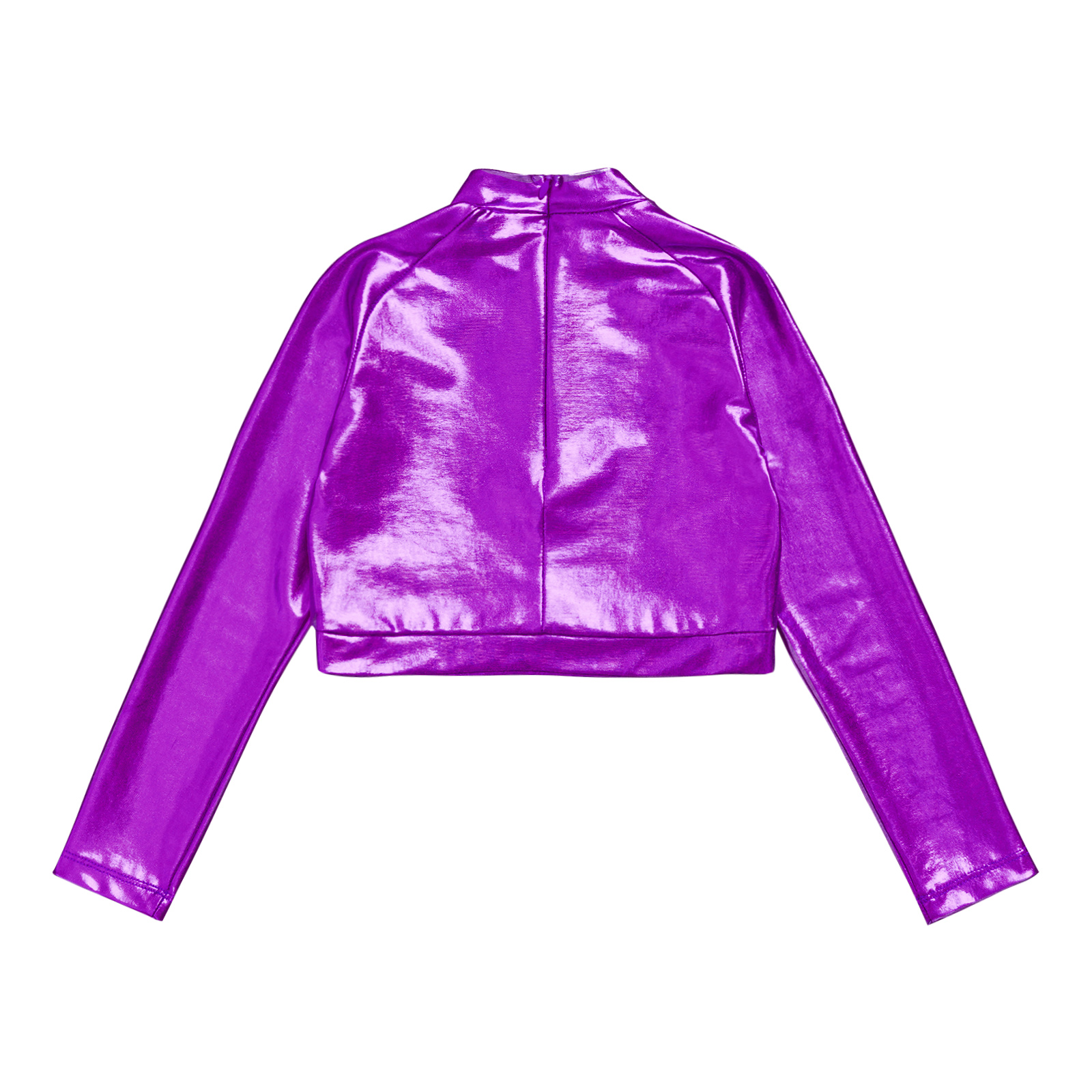 Kids Girls Jazz Dance Tops One Shoulder Shiny Sequins Crop Top for Ballet Gymnastics Skating Stage Performance Dance Wear