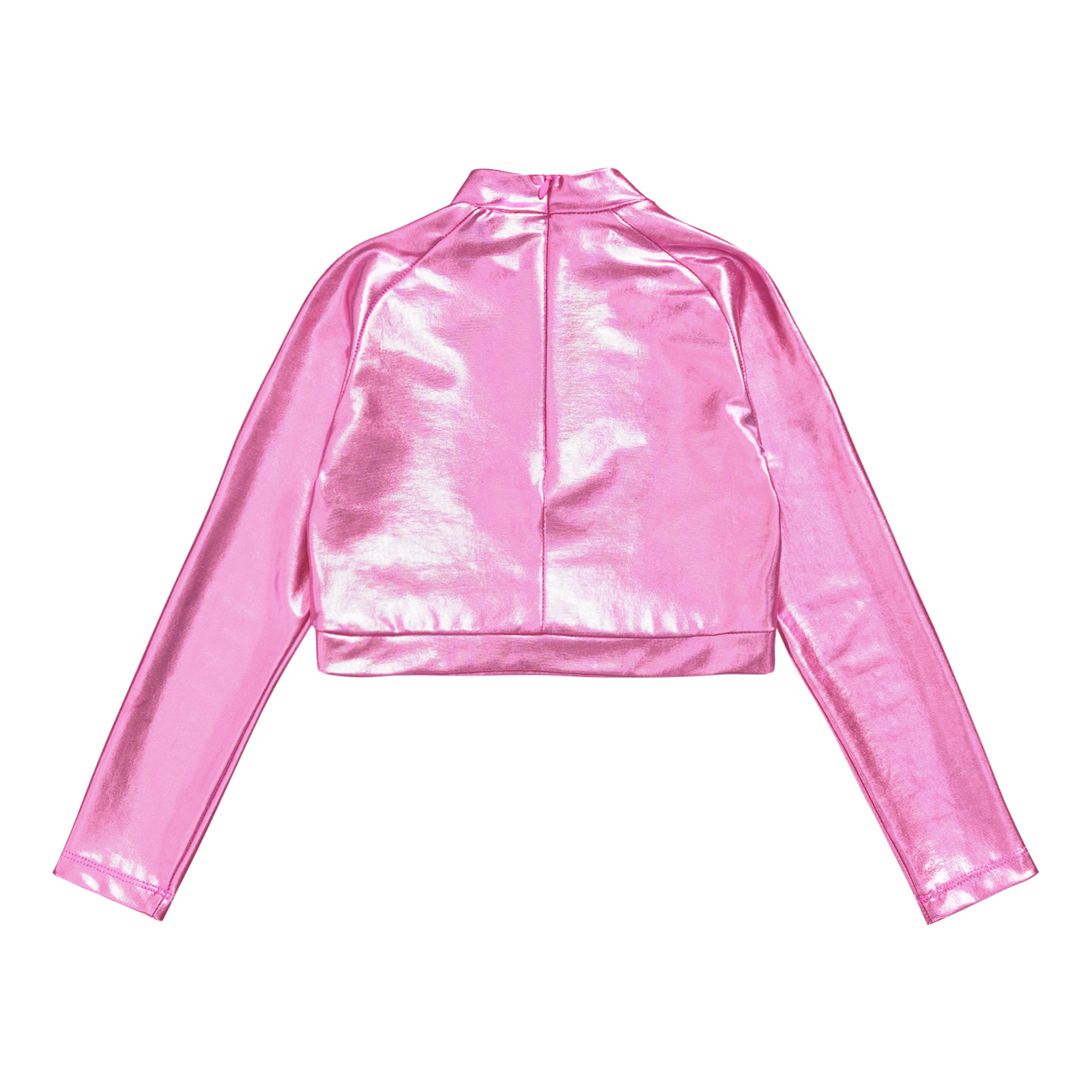 Kids Girls Jazz Dance Tops One Shoulder Shiny Sequins Crop Top for Ballet Gymnastics Skating Stage Performance Dance Wear