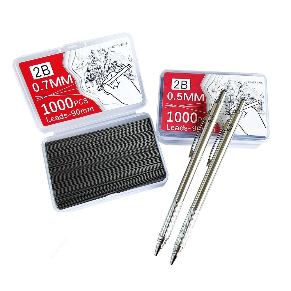 1000/250Pcs Mechanical Pencil Leads Set 0.5/0.7/0.9/1.3/2.0mm Automatic Pencil Core Painting Refills Office School Supplies