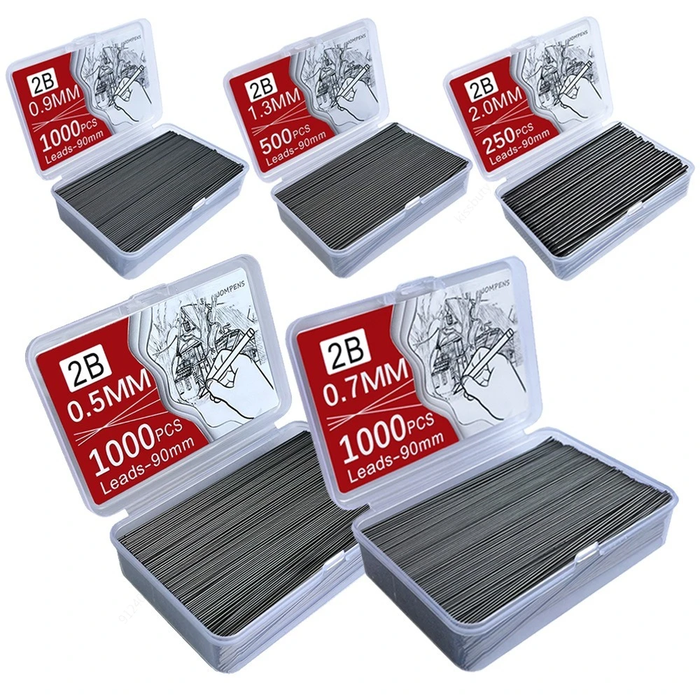 1000/250Pcs Mechanical Pencil Leads Set 0.5/0.7/0.9/1.3/2.0mm Automatic Pencil Core Painting Refills Office School Supplies