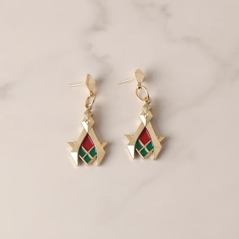 Game cosplay Sumeru Kaveh Eardrops Earrings Stud Earrings for Women Anime Cosplay Props Jewelry Accessories fans Gifts