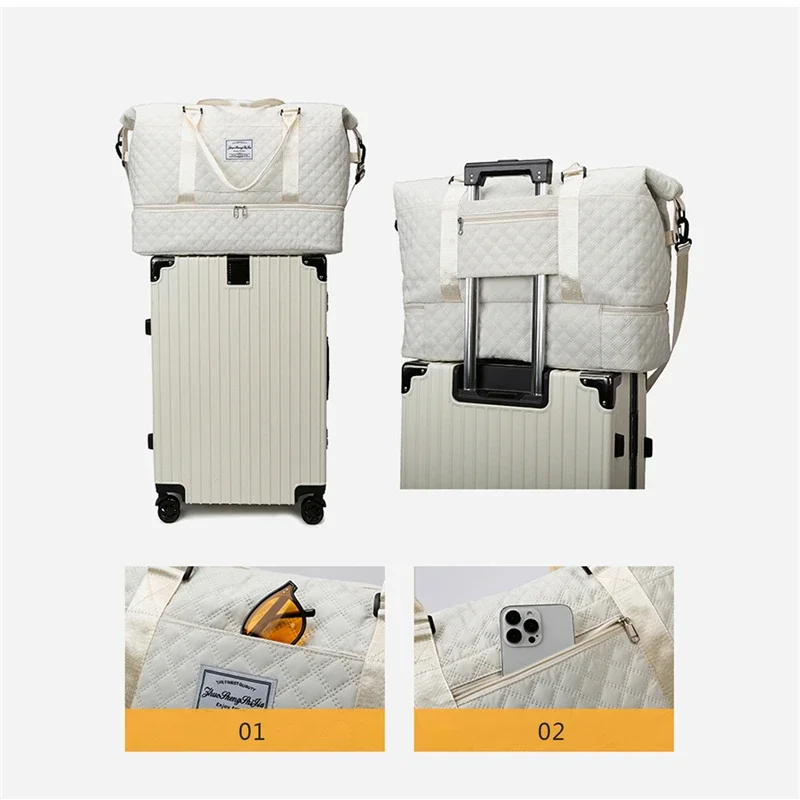 Lightweight Luggage Bag, Large Capacity Travel Duffle Bag Gym Tote Bags, Shoulder Weekender Overnight Bag