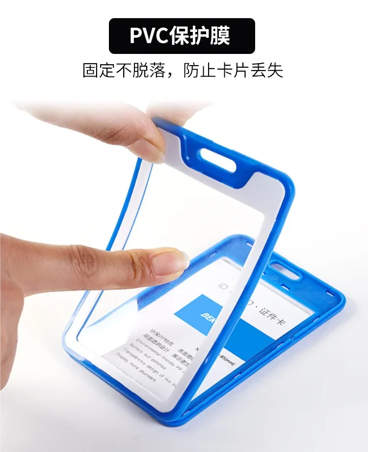 Candy Color Staff Work Card Holder Employees Workers Pass Access Card Cover Tag Bus Card Sleeve with Lanyard Purse for Women Man