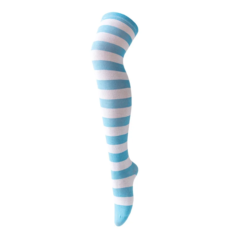 Striped Over Knee High Socks Women High Stocking Multi-color JK Casual Warm Soks Sexy Slim Long Soks Christmas Striped Hosiery #