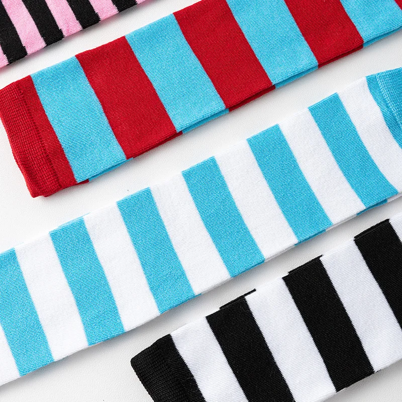 Striped Over Knee High Socks Women High Stocking Multi-color JK Casual Warm Soks Sexy Slim Long Soks Christmas Striped Hosiery #