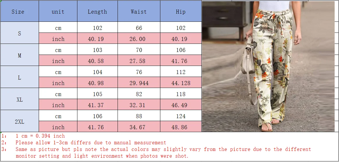Women's Vintage Casual Printed Art Pants Pocket Strap Straight Leg Loose Comfortable Pants