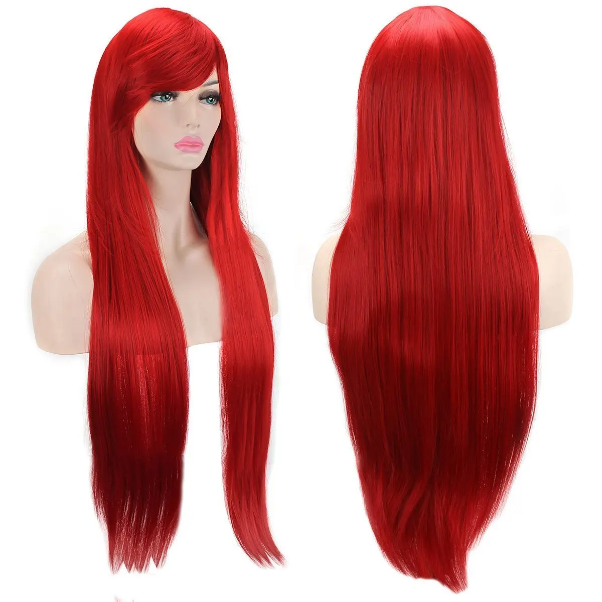 32" 80cm Long Straight Anime Fashion Women's Cosplay Party Wig Heat Resistant Synthetic Hair Wigs Costume