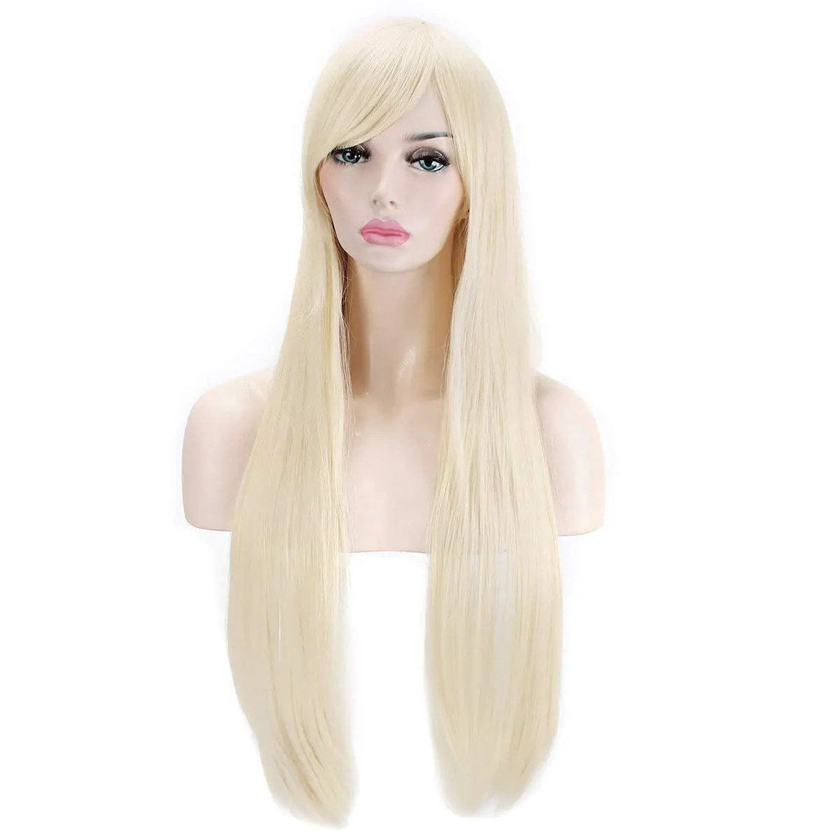 32" 80cm Long Straight Anime Fashion Women's Cosplay Party Wig Heat Resistant Synthetic Hair Wigs Costume