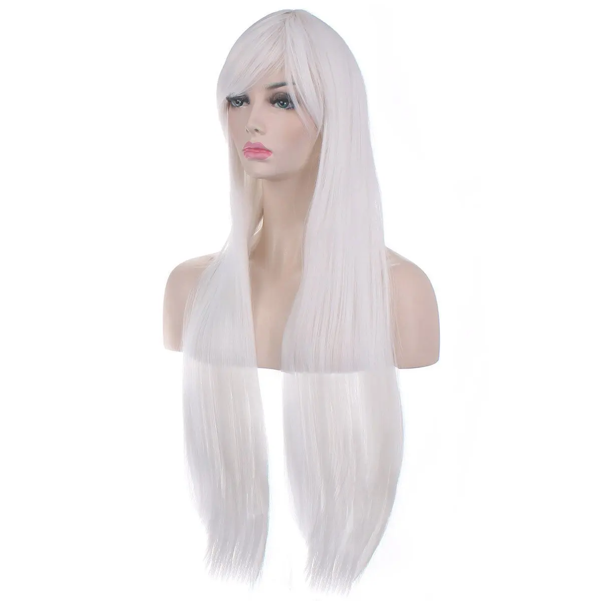 32" 80cm Long Straight Anime Fashion Women's Cosplay Party Wig Heat Resistant Synthetic Hair Wigs Costume