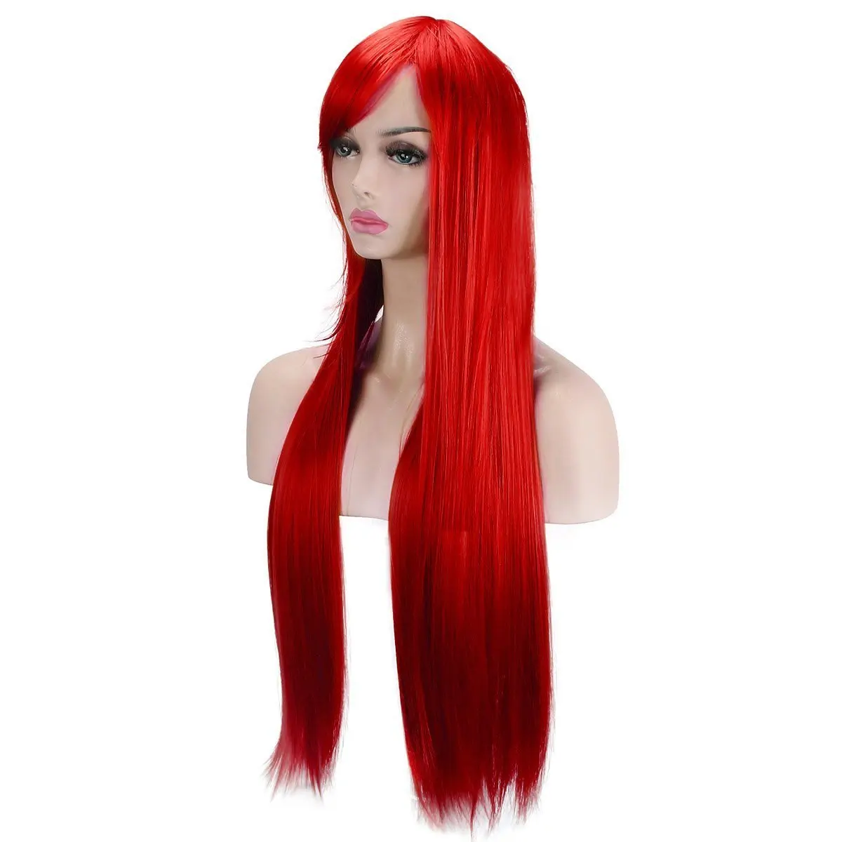 32" 80cm Long Straight Anime Fashion Women's Cosplay Party Wig Heat Resistant Synthetic Hair Wigs Costume