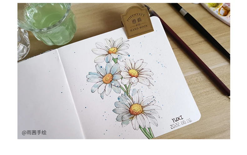 100% Cotton Square Watercolor Sketchbook 300gsm Paper Folded Drawing Pad Organ Sketch Notebook Student Watercolor Journal Book