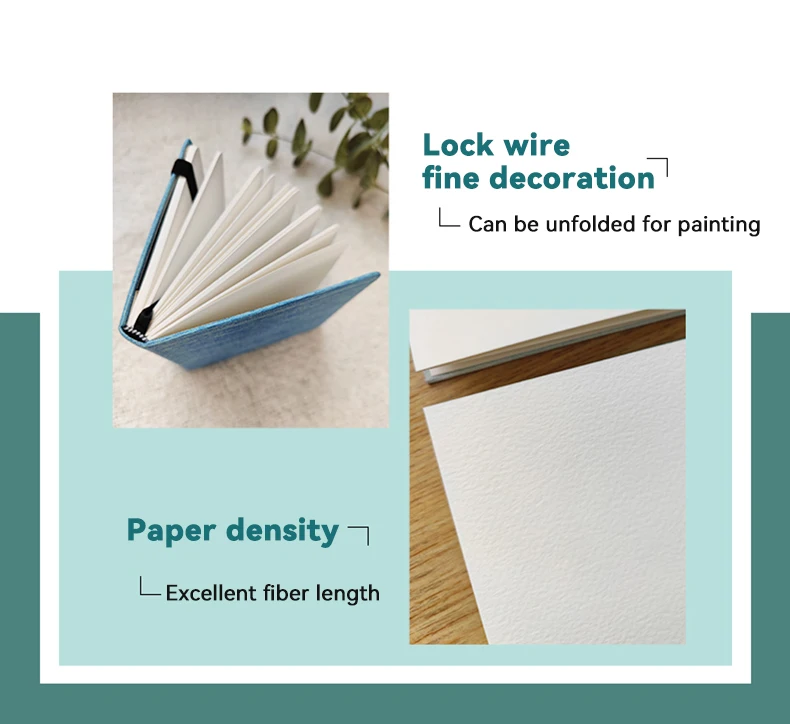 100% Cotton Square Watercolor Sketchbook 300gsm Paper Folded Drawing Pad Organ Sketch Notebook Student Watercolor Journal Book
