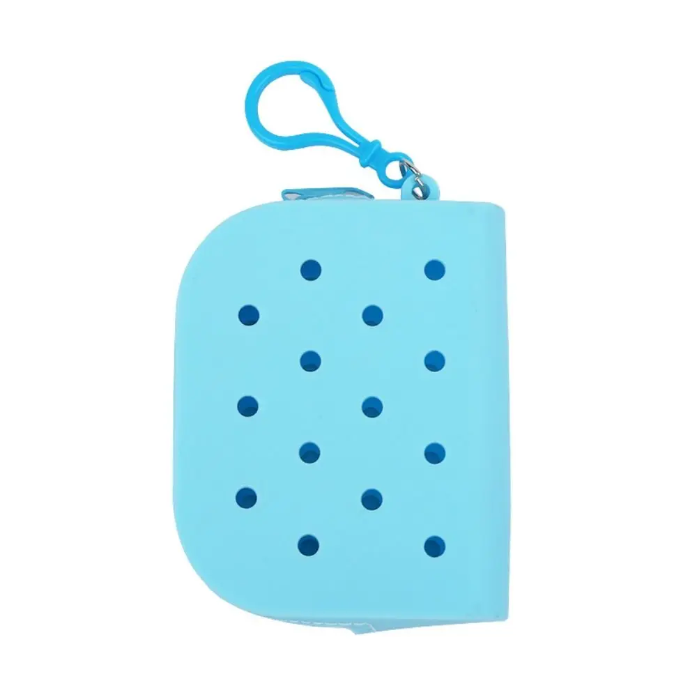 Soft Silicone Mini Holes Wallet Zipper Coin Purses Card Holder Money Bag Women Girls Zipper Change Pouch Storage Bag Organizer