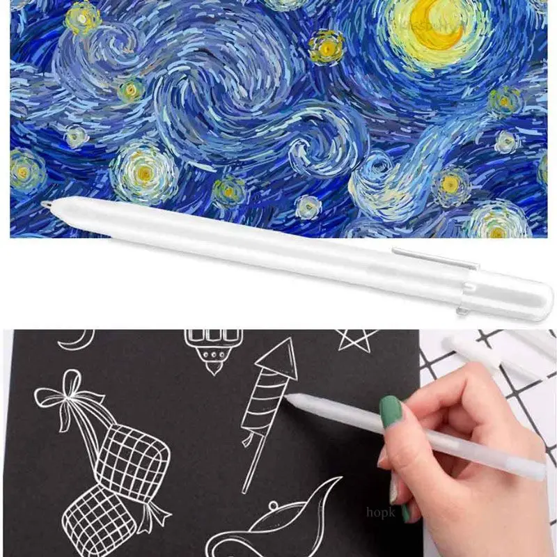 12/53 pcs Gel Pen Set Gold/Silver/White Gel Pens White Ink for Black Paper White Pen Drawing, Sketching, Illustration Deisgn