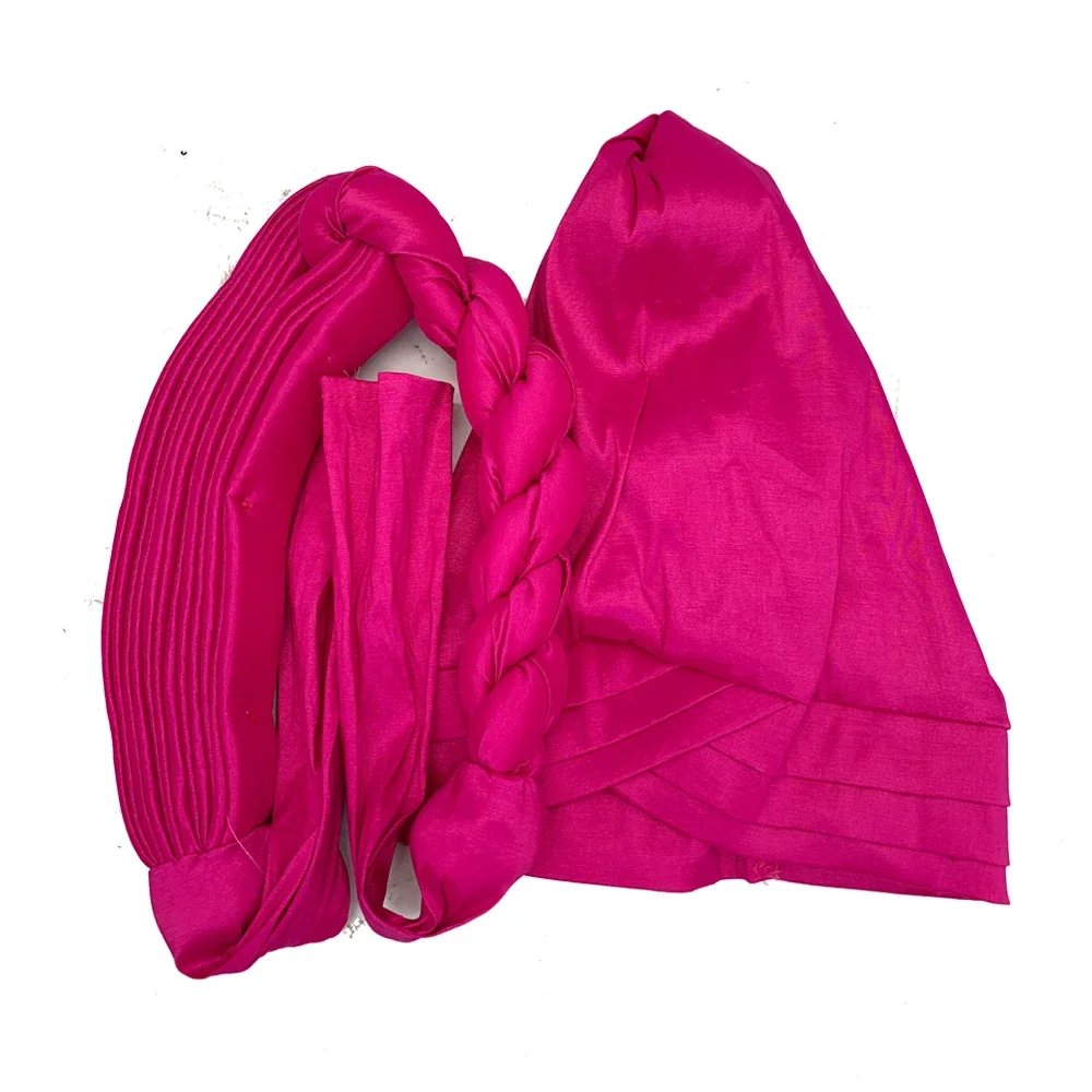 Female Head Wraps Raw Silk Headtie African Autogele Women's Turban Cap Nigeria Wedding Auto Geles Party Headpiece